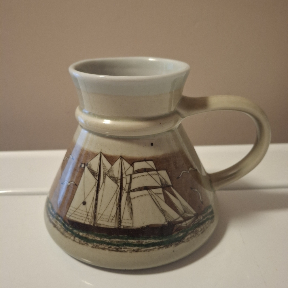 VTG Otagiri Wide Bottom Mariner Mug Nautical No Spill Coastal Ocean Japan RARE
